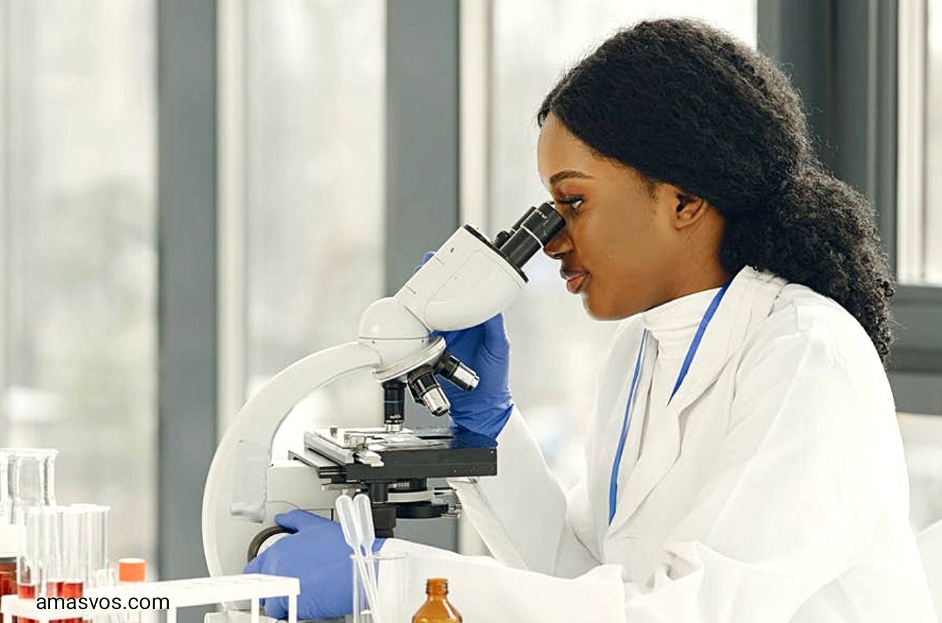 A white woman making research