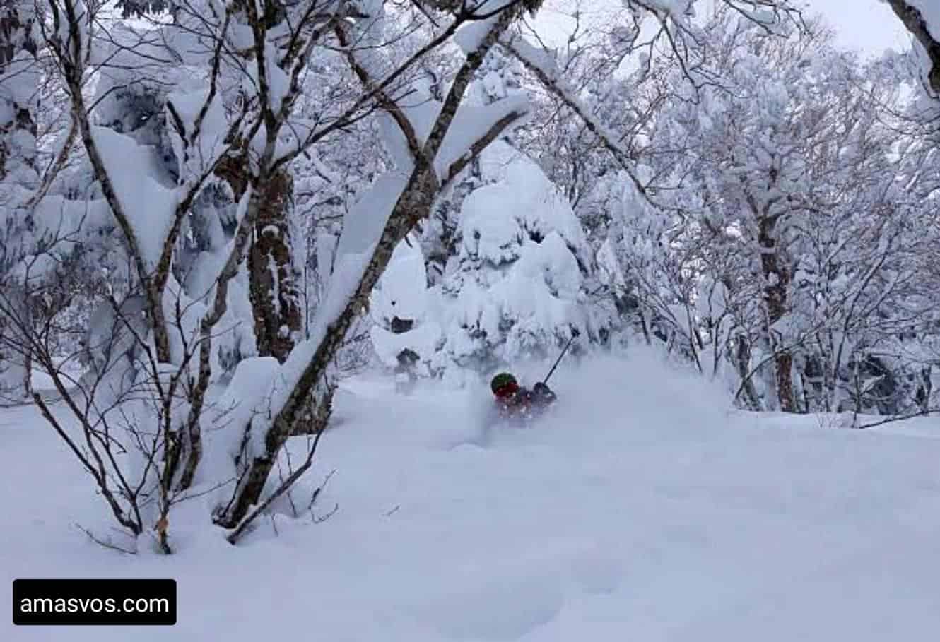 A Man Skiing On Snow In Japan